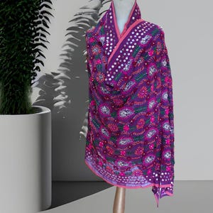 Vibrant Phulkari Dupatta with Handcrafted Embroidery