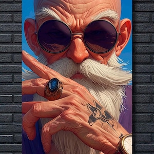 Mestre Kame arte HD Pintura em Metal - Dragon Ball