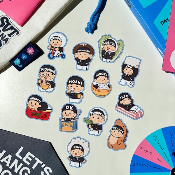 seventeen stickers | nana bnb | svt carat merch, cute stickers, kpop, journal, gift