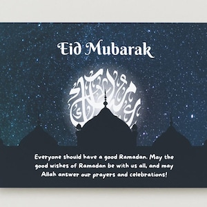 Cartão Eid para imprimir | Download digital | Cartão de felicitações islâmico PDF | Cartão Eid Mubarak | Download instantâneo