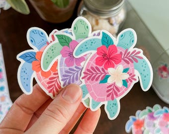 Sea Turtle Sticker, Ocean Sticker, Surf Sticker, Coastal Stickers Beach Stickers Sea Turtle Decal WATERPROOF Sticker Laptop Water Bottle TCT