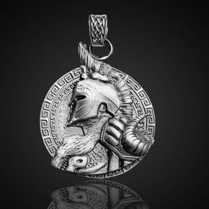 Gladiator Silver Pendant, Greek Spartan Pendant, Handmade 925k Sterling Silver Pendant, Warrior Necklace, Greek mythology Pendant, Men Gifts
