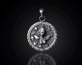 Screaming Woman Skull Pendant