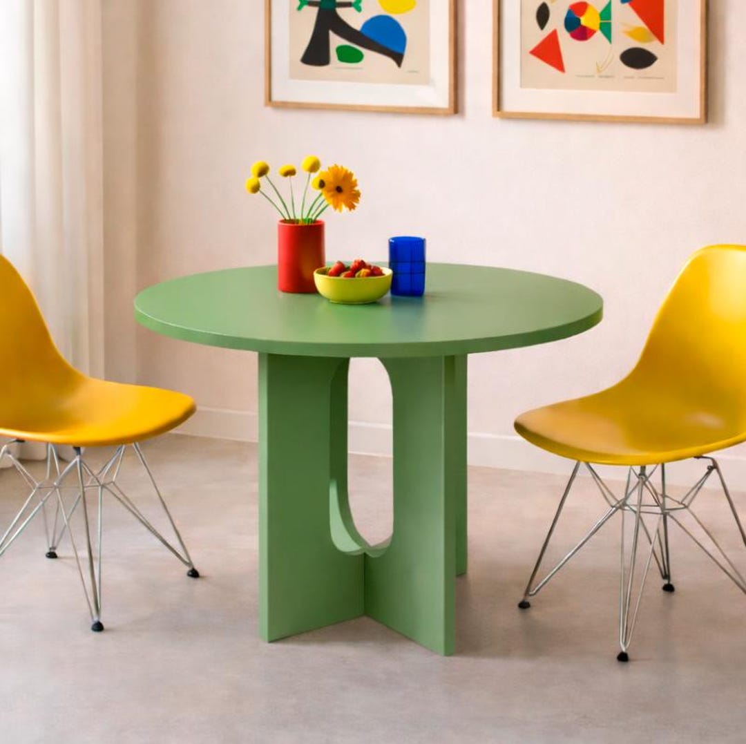Round 2 Colors Dining Table, Scandinavian Design, Handmade ...
