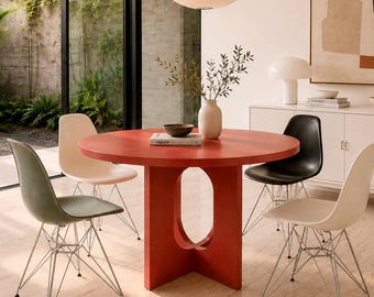 Round 2 Colors dining table, Scandinavian design, handmade, customizable, 216 colors!