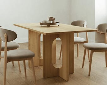 Tavolo da pranzo Nord, tavolo in legno massello, tavolo di design, fatto a mano