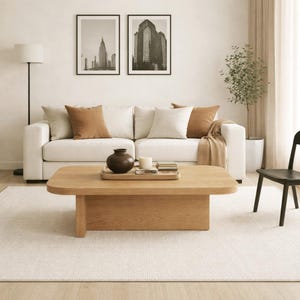 Salontafel, massief houten tafel, salontafel, tafel in Scandinavisch design, handgemaakt