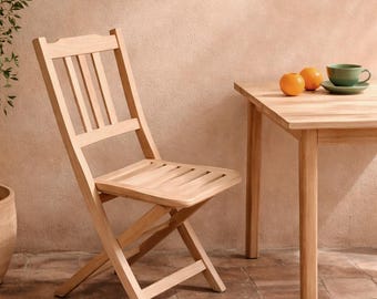 Sedia in legno, sedia di design scandinavo, realizzata a mano, sedia artigianale, pieghevole.