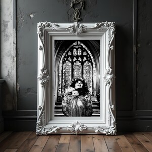 JOY - EDIZIONE B&W, stampa artistica raffinata, stampa artistica unica, arte gotica da parete per soggiorno, regalo per occasioni speciali - arte spirituale A3, A4 o A5