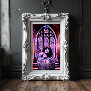 JOY – Gothic Architecture Collage Art Print | Stained Glass-Inspired Spiritual Artwork| uplifting  | A3 A4 A5 | Customisable Gift Art Print