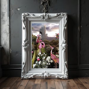 REVERIE – Stampa artistica collage romantica e onirica / Ispirata ai preraffaelliti / Scena di giardino fantasy / A3 A4 A5 / Stampa artistica gotica