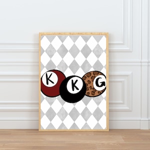 Kappa Kappa Gamma Sorority Wall Art – Pool Ball Print – Digital Download – Aesthetic Dorm Room Decor – Sorority Gifts – KKG Instant Download