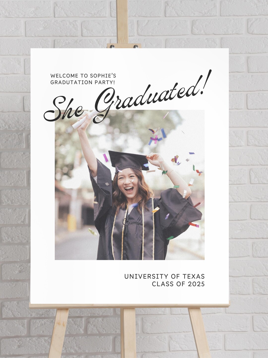 Graduation Sign In Small Minimalist Graduation Party Sign – Instant Download, Editable Template ...