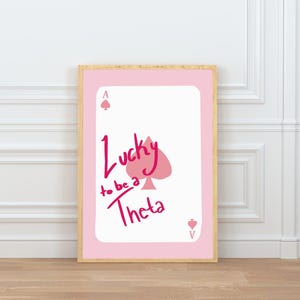 Lucky to Be a Theta Wall Art Digital Print | Sorority Printable Decor | Kappa Alpha Theta Poster | Greek Life Room & Dorm Decor