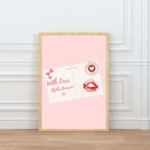 Alpha Omicron Pi digitale briefkaart | Afdrukbaar cadeau studentenvereniging | AOII Sisterhood-download | Leuke meisjesclub-merchandise | Made with Love-kaart