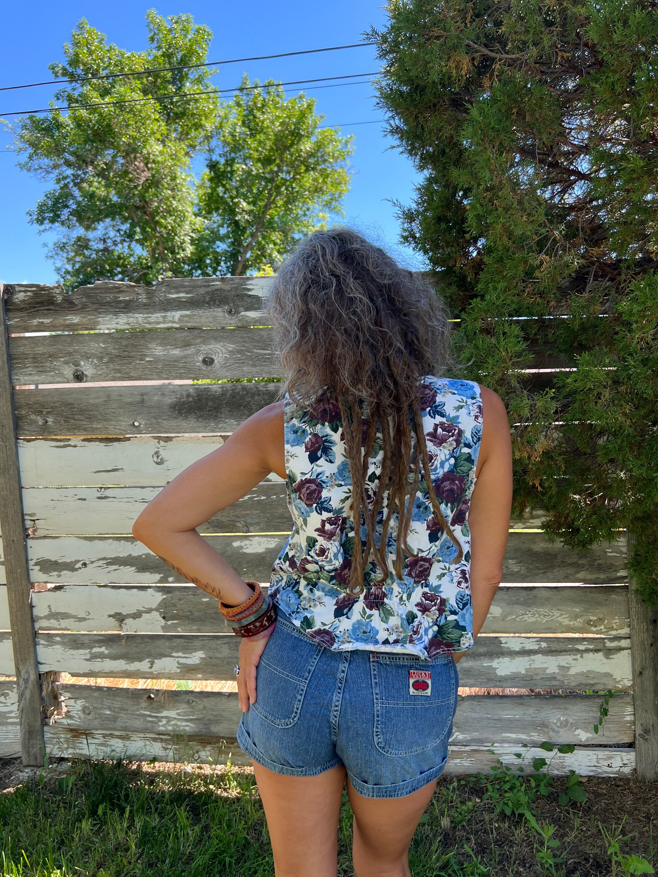 Vintage VEST, Size S, Floral Vest, Shabby Chic Vest, Hippy