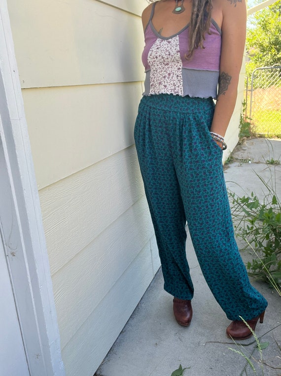 Vintage Pants,size XS/S high waisted pants,  flor… - image 9