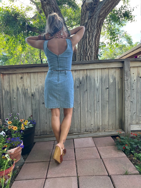Tight fitted denim dress cheap
