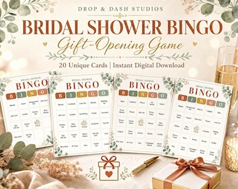 Juego de bingo para abrir regalos de despedida de soltera / Actividad nupcial bohemia (Descarga digital)