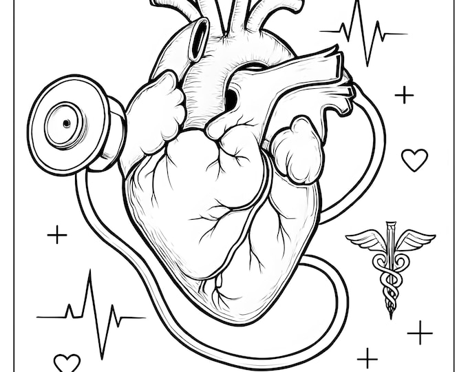 The Tortured Nursing Dept Coloring Page Funny Taylor Swift Nurse Printable Anatomy Heart Stethoscope Swiftie Nurse Gift Instant Download PDF