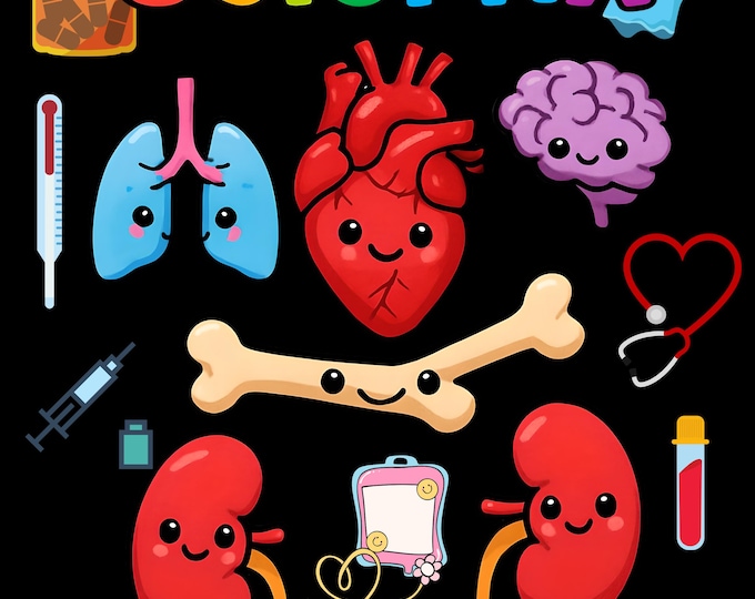 ColorRX Nursing Coloring Book 30-Page Printable PDF Human Anatomy Nurse Brain & Body Educational Coloring Pages Instant Digital Download