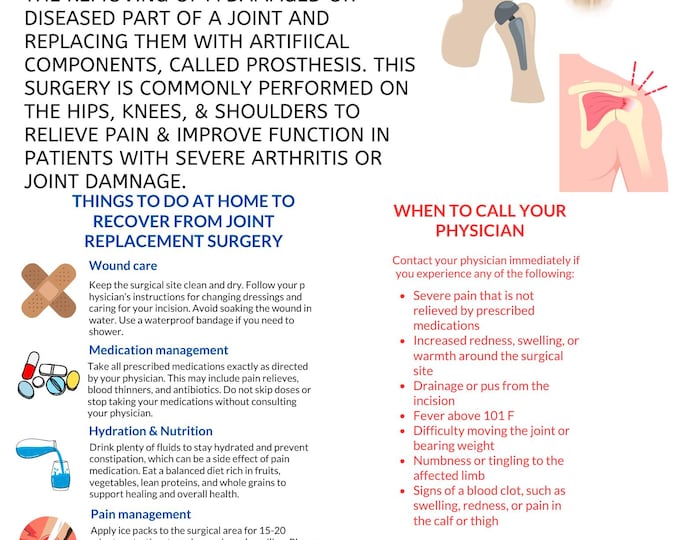 Joint Replacement Surgery Education/Discharge