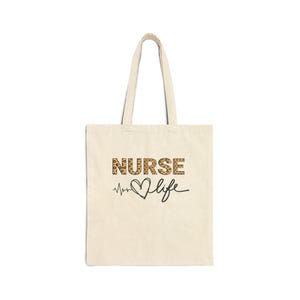 Sac fourre-tout en toile de coton Nurse Life - Cadeau élégant et respectueux de l'environnement pour les infirmières, la rentrée des classes, le travail, l'hôpital, un anniversaire