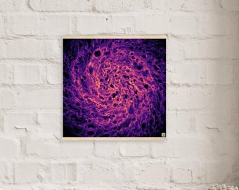 Poster with Hanger - Galactic Energy Swirl Artwork with QR Code