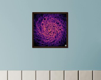 Framed Canvas - Galactic Energy Swirl Artwork with QR Code