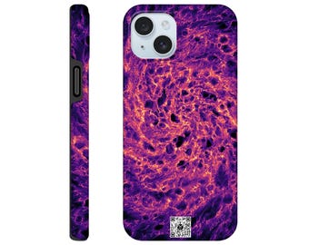 Tough case for iPhone - Galactic Energy Swirl Artwork with QR Code