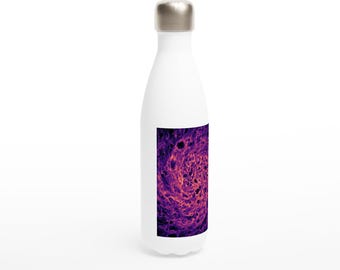 Stainless Steel Water Bottle - Galactic Energy Swirl Artwork w/ QR Code
