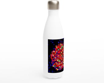 Stainless Steel Water Bottle - Pancreatic Islet Regeneration Artwork w/ QR Code
