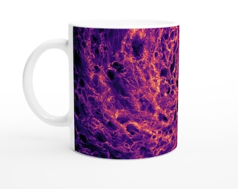 11oz Ceramic Mug - Galactic Energy Swirl Artwork with QR Code