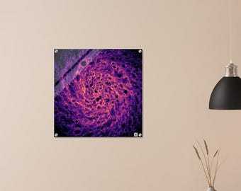 Acrylic Print - Galactic Energy Swirl Artwork with QR Code