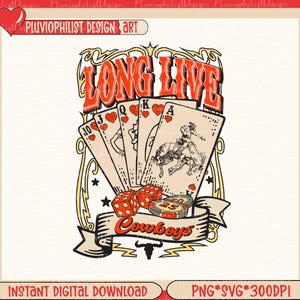 Lang leve cowboys png, Lucky Cowboy png, trendy retro westerncowboy rodeo png-sublimatie, Lucky Cowboy png, png
