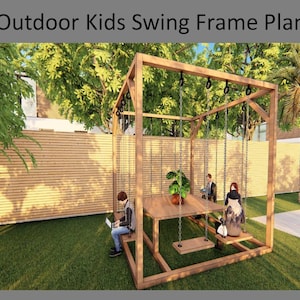 DIY Kids Swing Frame Plan: Wooden Outdoor Swing Set Blueprint (PDF & SketchUp File