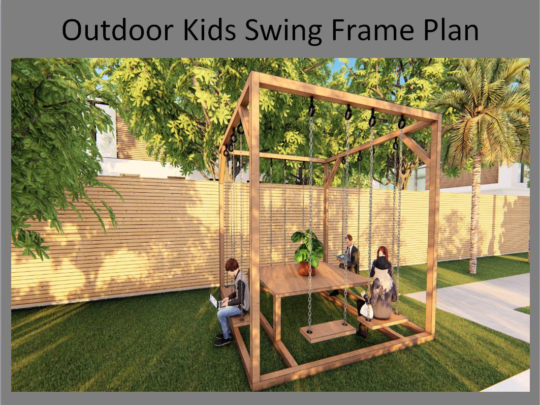 DIY Kids Swing Frame Plan: Wooden Outdoor Swing Set Blueprint (PDF & SketchUp File