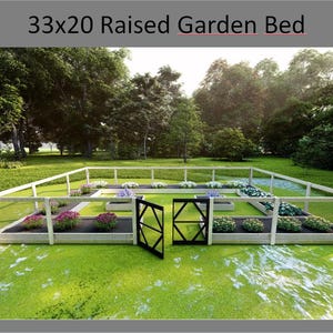Raised Garden Bed Plans with Fence (33x20) - DIY Project