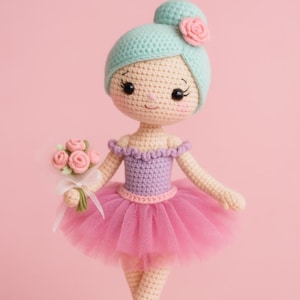 Amigurumi Ballerina Doll Crochet Pattern – Cute Ballet Girl PDF, Digital Download, Crochet Toy Tutorial for Handmade Gift