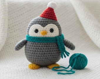 Penguin Crochet KIT | DIY Kit, Christmas Toy (PDF Pattern)