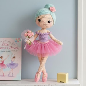 Haakpatroon amigurumi-ballerinapop: balletmeisje pdf-zelfstudie (digitale download)