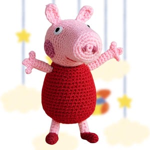 Pig Toy Crochet Pattern – Pink Pig Plush Toy PDF- Pink Pig Crochet Pattern | Amigurumi Piglet Tutorial | Instant Digital Download