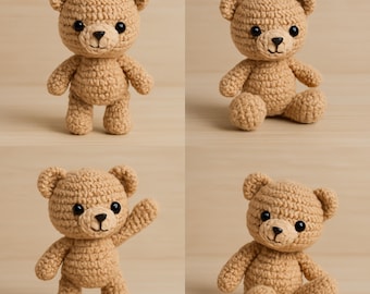 Amigurumi Bear Crochet Pattern - DIY Teddy Bear, Step-by-Step Tutorial, Digital PDF, Handmade Crochet Bear, Beginner-Friendly Pattern