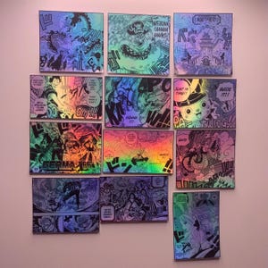 Anime Holographic Manga Panel Stickers Bundle 1D