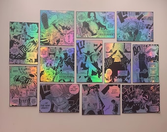 Anime Holographic Manga Panel Stickers Bundle 1B