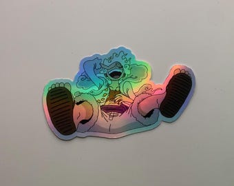 Pegatina troquelada de chico riendo