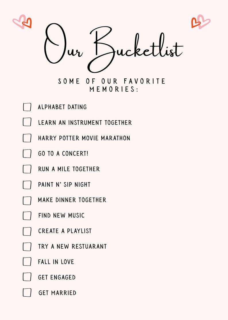 Our Bucketlist | Digital Template - Etsy