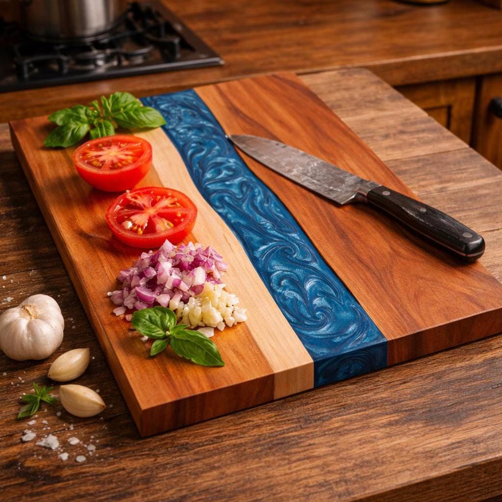 Watlux Planche à découper en résine époxy pour cuisine – 100 Watlux Planche à découper en résine époxy pour cuisine – 100