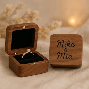 Wooden Ring Box – Handmade /Personalized – Wedding, Engagement, Anniversary, Romantic Gift