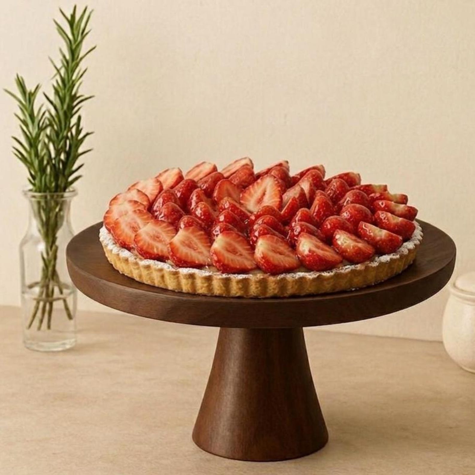 Solid Wood Cake Stand Walnut - M